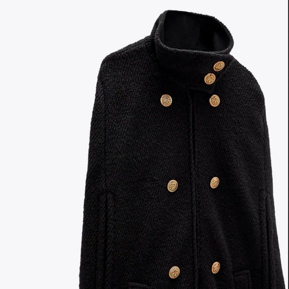 ZARA XS/S LIMITED EDITION WOOL BLEND CAPE - Picture 5 of 8
